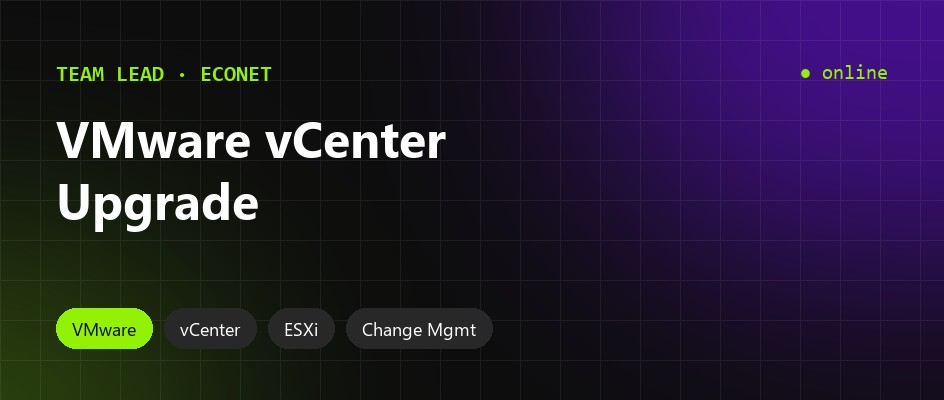 VMware vCenter upgrade